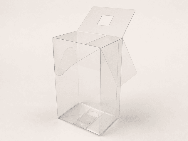 Clear PVC carton with Greenleaf closures