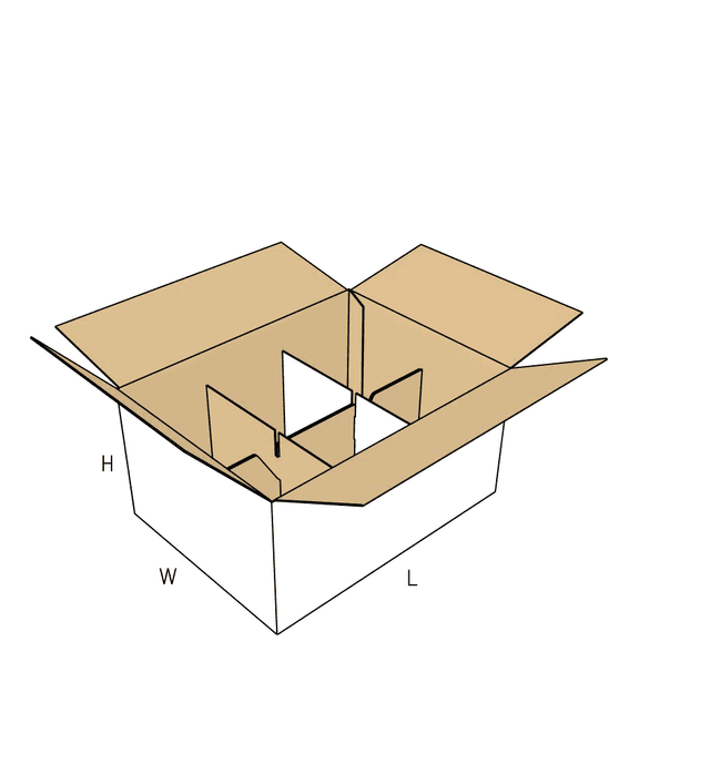 Corrugated carton with built-in divider