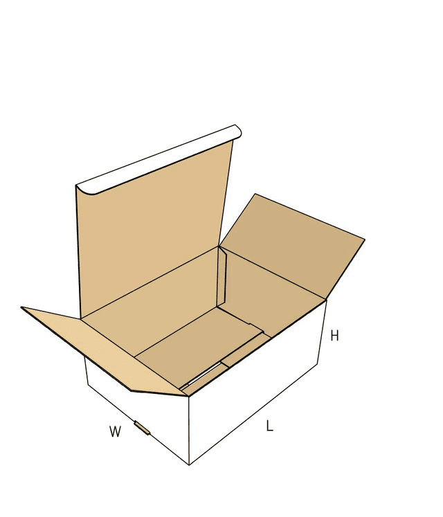 Auto-bottom corrugated box with tuck top