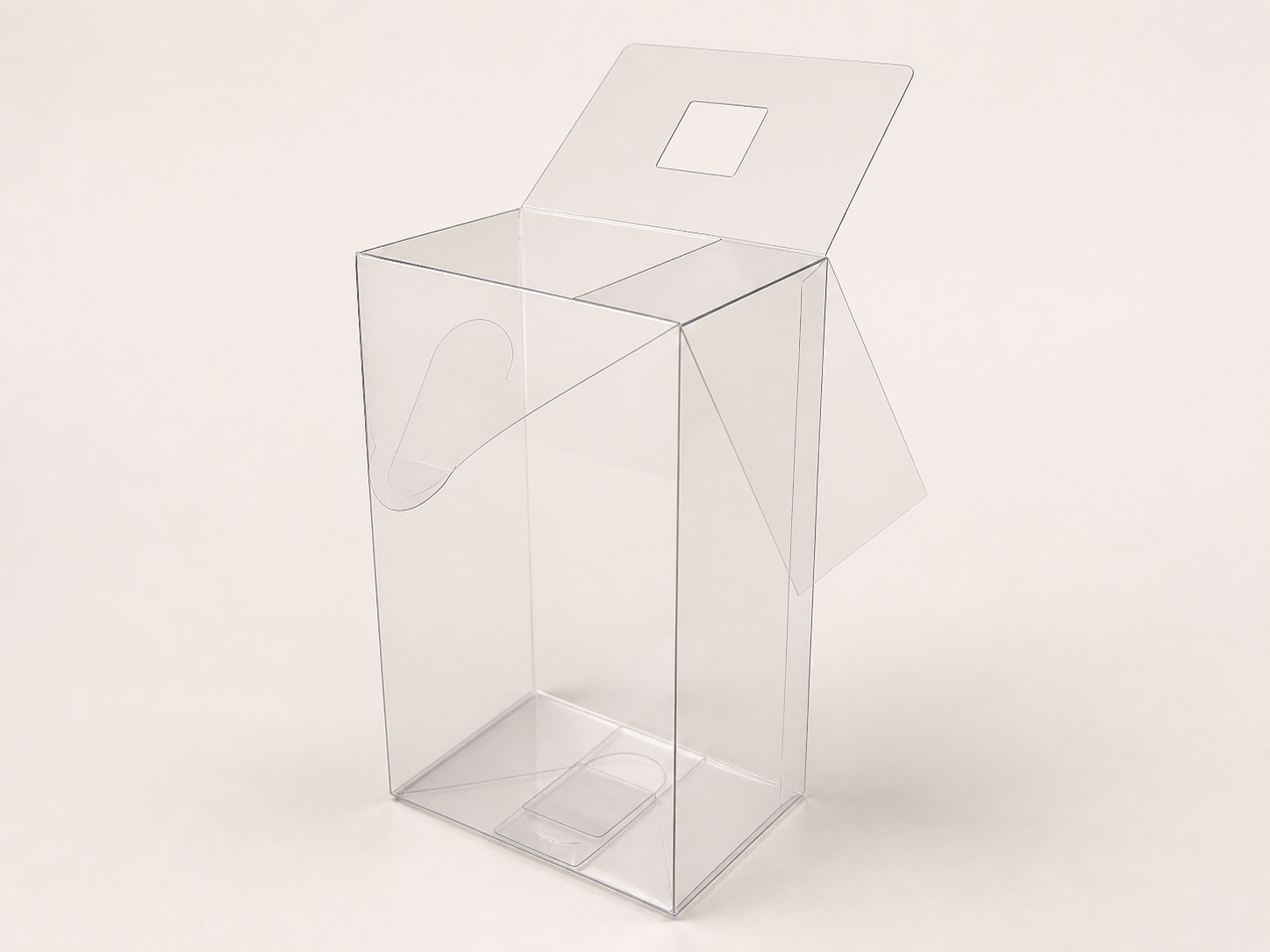 Clear PVC carton with Greenleaf closures